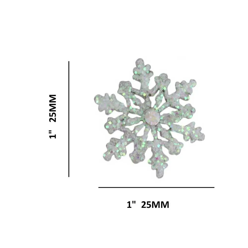 White Glitter Snowflake Pierced Earring - XP631E